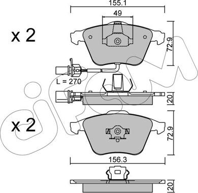 Cifam 822-549-1 - Brake Pad Set, disc brake autospares.lv