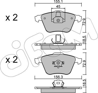 Cifam 822-549-3 - Brake Pad Set, disc brake autospares.lv