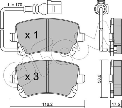 Cifam 822-554-0 - Brake Pad Set, disc brake autospares.lv