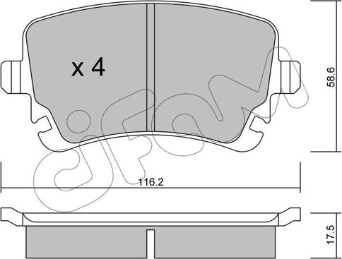 Cifam 822-554-2 - Brake Pad Set, disc brake autospares.lv