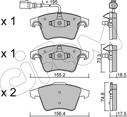 Cifam 822-552-1 - Brake Pad Set, disc brake autospares.lv