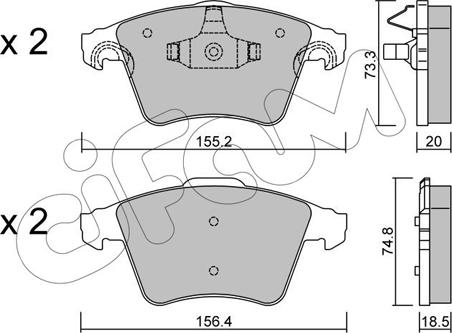 Cifam 822-552-3 - Brake Pad Set, disc brake autospares.lv