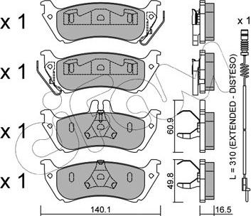 Cifam 822-570-1K - Brake Pad Set, disc brake autospares.lv