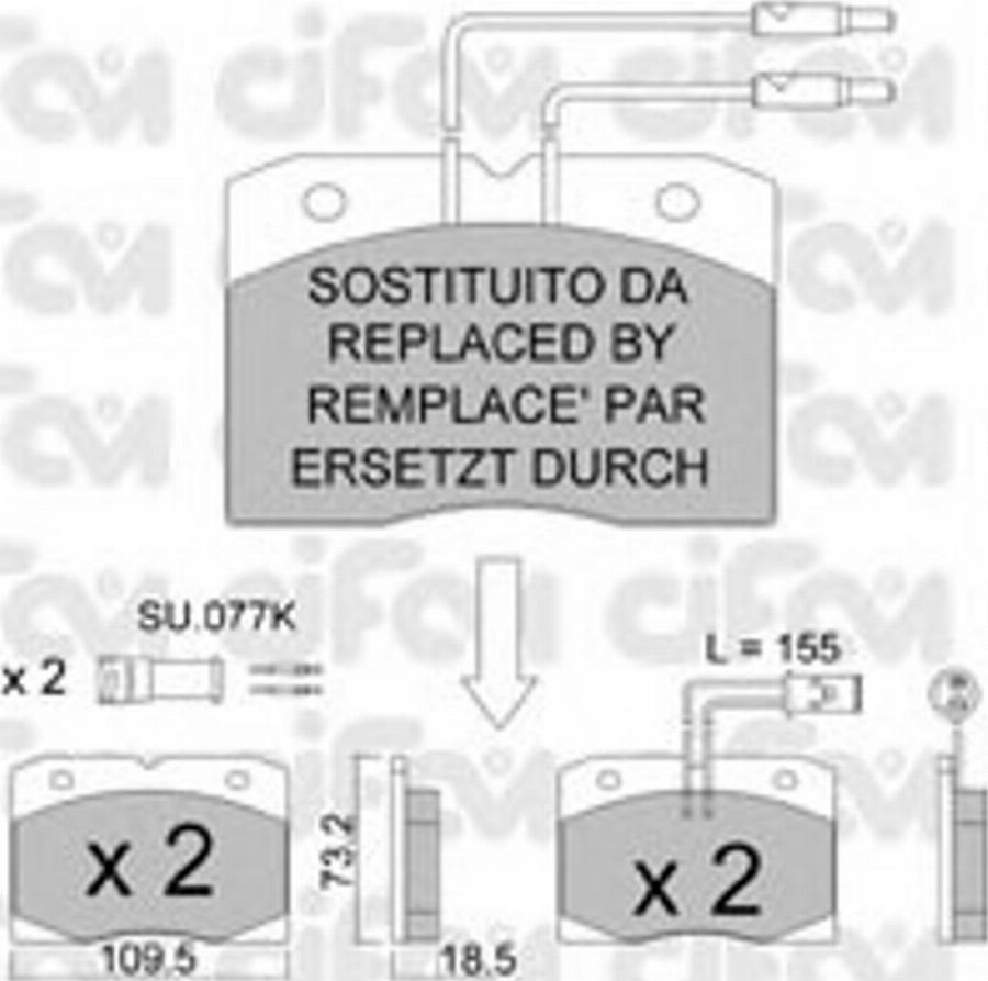 Cifam 822-051-1 - Brake Pad Set, disc brake autospares.lv