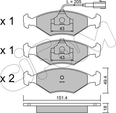 Cifam 822-057-4 - Brake Pad Set, disc brake autospares.lv