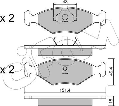 Cifam 822-057-3 - Brake Pad Set, disc brake autospares.lv