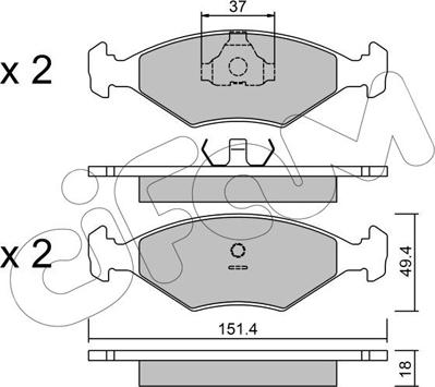 Cifam 822-057-2 - Brake Pad Set, disc brake autospares.lv