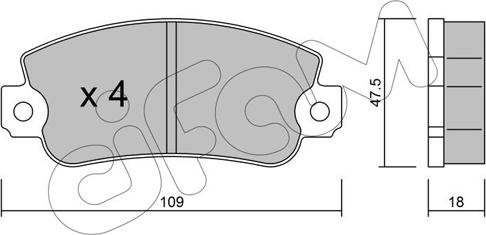 Cifam 822-033-0 - Brake Pad Set, disc brake autospares.lv