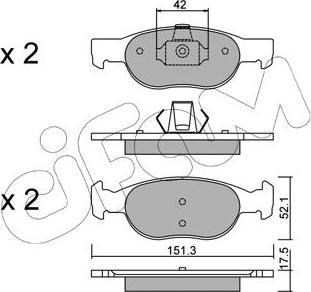 Cifam 822-079-1 - Brake Pad Set, disc brake autospares.lv