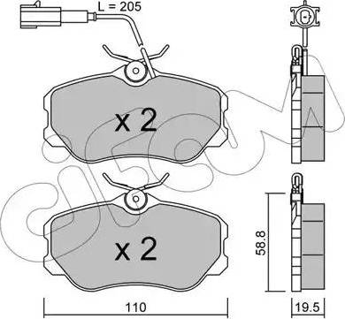 Cifam 822-074-0 - Brake Pad Set, disc brake autospares.lv