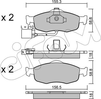 Cifam 822-146-1 - Brake Pad Set, disc brake autospares.lv