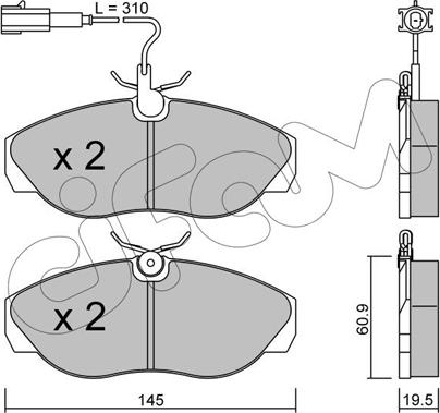 Cifam 822-154-1 - Brake Pad Set, disc brake autospares.lv