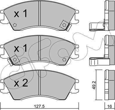 Cifam 822-160-0 - Brake Pad Set, disc brake autospares.lv