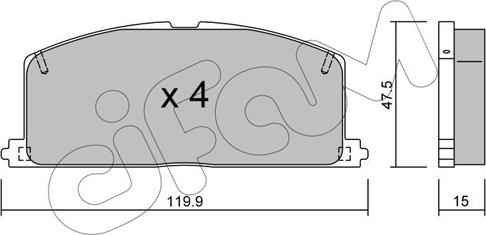 Cifam 822-108-0 - Brake Pad Set, disc brake autospares.lv