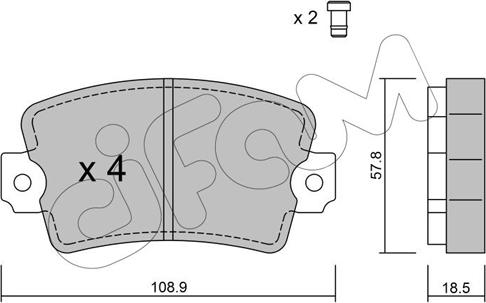 Cifam 822-186-0 - Brake Pad Set, disc brake autospares.lv