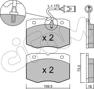 Cifam 822-139-0 - Brake Pad Set, disc brake autospares.lv