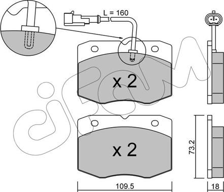 Cifam 822-139-1 - Brake Pad Set, disc brake autospares.lv