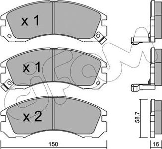 Cifam 822-134-0 - Brake Pad Set, disc brake autospares.lv
