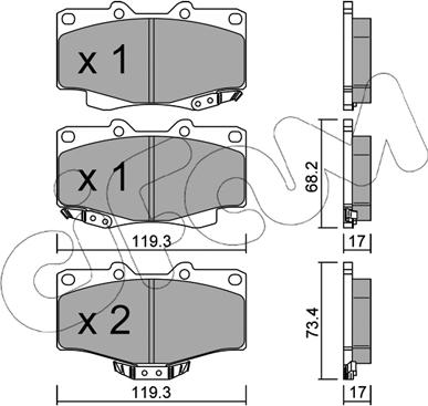 Cifam 822-129-2 - Brake Pad Set, disc brake autospares.lv