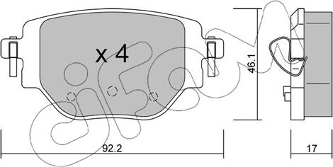 Cifam 822-1246-0 - Brake Pad Set, disc brake autospares.lv