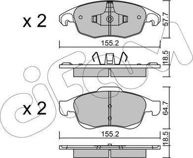 Cifam 822-800-0 - Brake Pad Set, disc brake autospares.lv