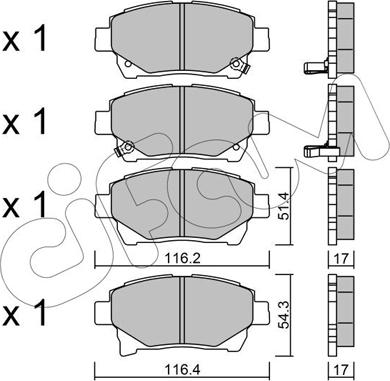 Cifam 822-877-0 - Brake Pad Set, disc brake autospares.lv