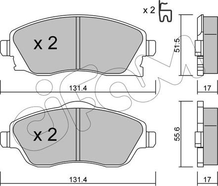 Cifam 822-340-0 - Brake Pad Set, disc brake autospares.lv