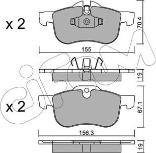 Cifam 822-307-0 - Brake Pad Set, disc brake autospares.lv