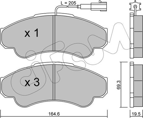 Cifam 822-326-0 - Brake Pad Set, disc brake autospares.lv