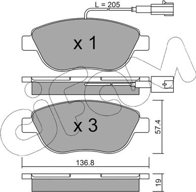 Cifam 822-322-0 - Brake Pad Set, disc brake autospares.lv
