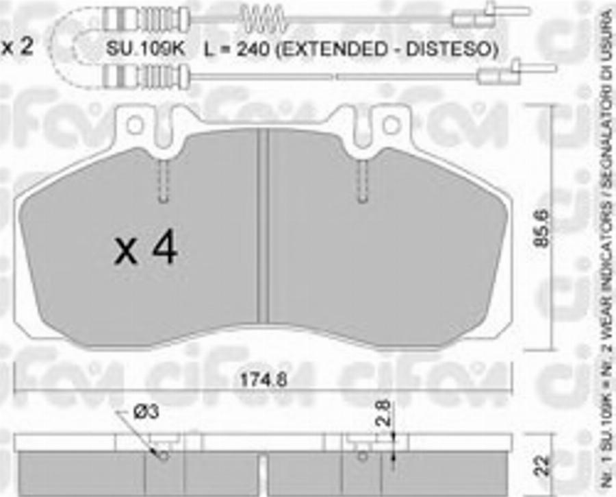 Cifam 822-267-0K - Brake Pad Set, disc brake autospares.lv