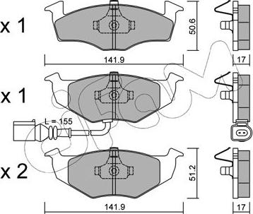 Cifam 822-206-3 - Brake Pad Set, disc brake autospares.lv