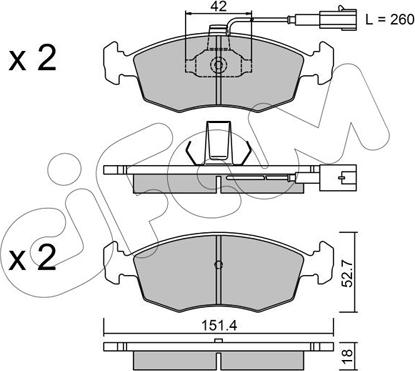 Cifam 822-274-1 - Brake Pad Set, disc brake autospares.lv