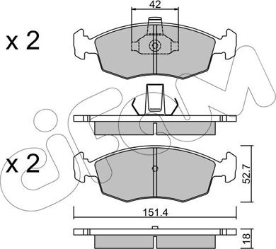 Cifam 822-274-3 - Brake Pad Set, disc brake autospares.lv