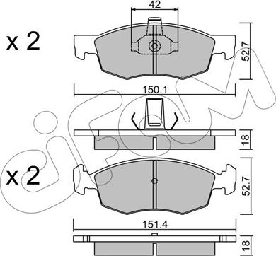 Cifam 822-274-2 - Brake Pad Set, disc brake autospares.lv