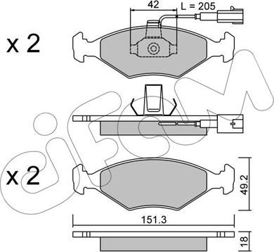 Cifam 822-273-1 - Brake Pad Set, disc brake autospares.lv