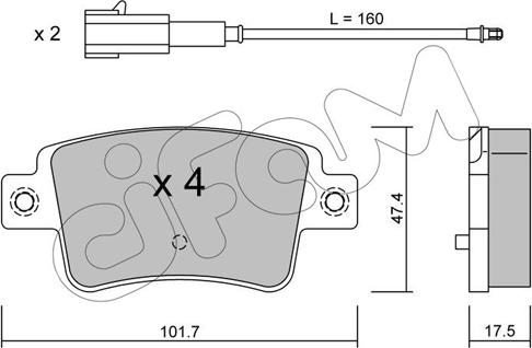 Cifam 822-705-1 - Brake Pad Set, disc brake autospares.lv