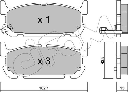 Cifam 822-734-0 - Brake Pad Set, disc brake autospares.lv