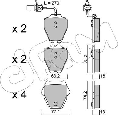 Cifam 822-774-1 - Brake Pad Set, disc brake autospares.lv