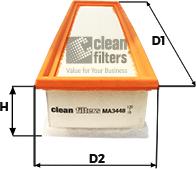 Clean Filters MA3448 - Air Filter, engine autospares.lv