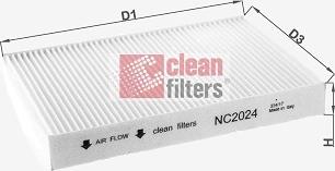 Clean Filters NC2024 - Filter, interior air autospares.lv