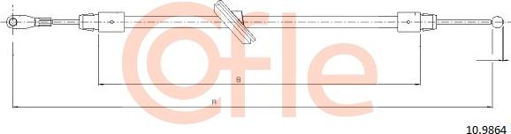 Cofle 10.9864 - Cable, parking brake autospares.lv