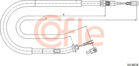 Cofle 10.9874 - Cable, parking brake autospares.lv