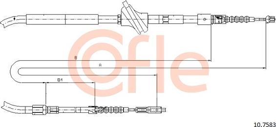 Cofle 10.7583 - Cable, parking brake autospares.lv