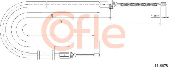 Cofle 11.6678 - Cable, parking brake autospares.lv