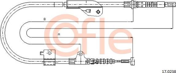 Cofle 17.0238 - Cable, parking brake autospares.lv