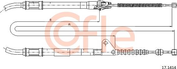 Cofle 17.1414 - Cable, parking brake autospares.lv