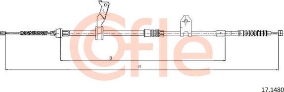 Cofle 17.1480 - Cable, parking brake autospares.lv