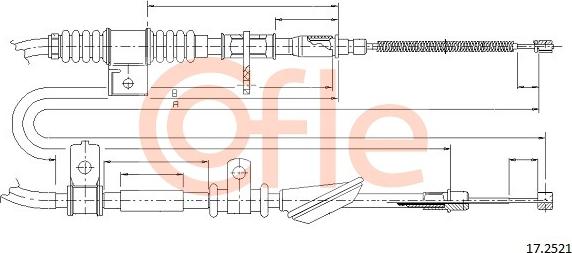 Cofle 17.2521 - Cable, parking brake autospares.lv