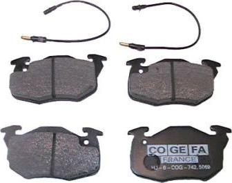 COGEFA France 742.5069B - Brake Pad Set, disc brake autospares.lv
